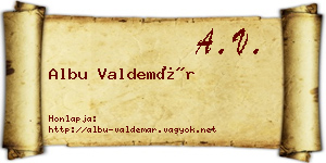Albu Valdemár névjegykártya
